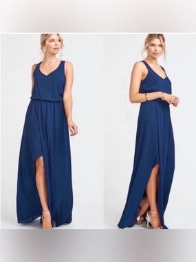 Show me your Mumu Royal Blue Dress Kendall Maxi Gown Wedding Bridesmaid Navy
